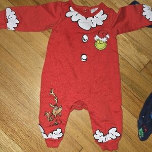 2 Primark Red Grinch Kids Footie